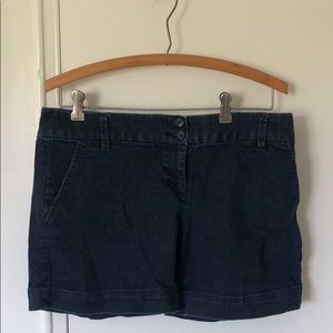 Dark wash denim shorts